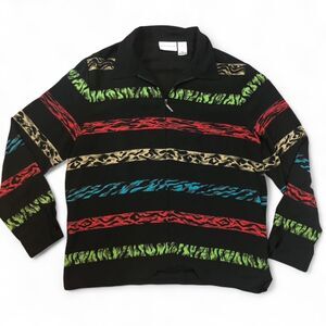 Vintage Alfred Dunner Sheer Animal Print Zip-Up Blouse Size 14, Lightweight